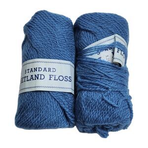 Vintage Standard Shetland Floss Wool Yarn Lot 2 Skeins 344 Dusty Blue Lot 61002